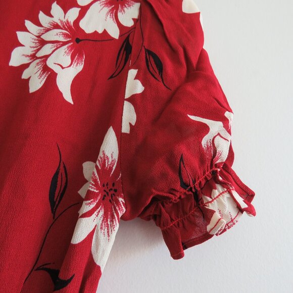 REFORMATION Dane Midi Dress in Freddie Red Floral Smocked Boho - Size S - Picture 14 of 16